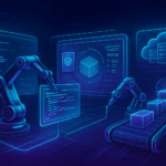 Developer using AI-powered software development tools in modern coding workspace